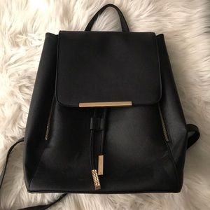 Black Backpack w gold detailing